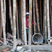 Stavba a bambusové lešení - podpěry