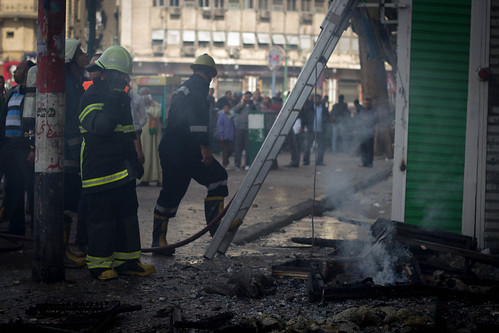 Al Jazeera office burnt down on Tahrir