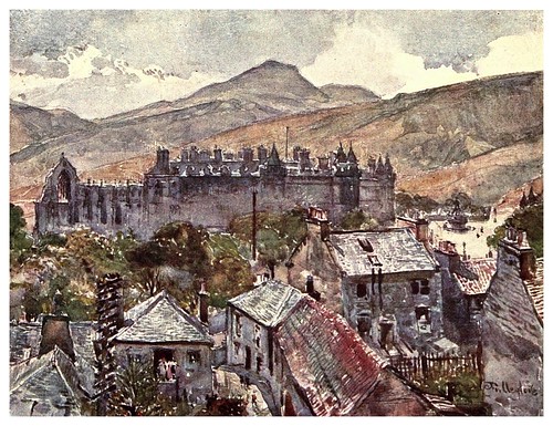 004-Palacio de Holirood desde los jardines publicos-Edinburgh, painted by John Fulleylove- 1904