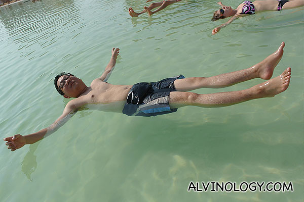 Me floating in the Dead Sea