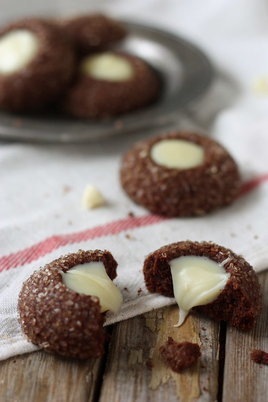 Chocolate Mint Thumbprint Cookies