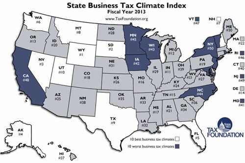 States by tax climate