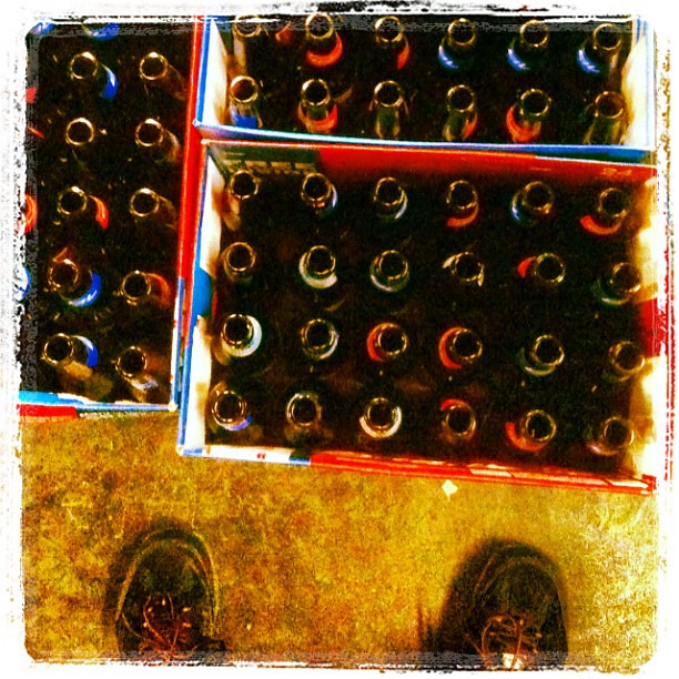 Steel toes and empties. A slow night at work. #365