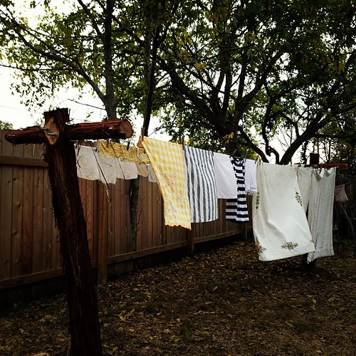 Among the big, important things, I am very grateful for my new and permanent clothesline.