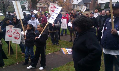 Rally outside the home of Jerry and Gail Cullors in Rosedale Park in Detroit. The demonstration called for a halt to the foreclosure of their home by Bank of America. (Photo: Abayomi Azikiwe) by Pan-African News Wire File Photos