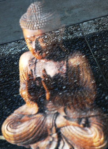 Regardless of the circumstances you find yourself in, remember your innate Buddha nature, the perfect enlightenment of the Buddha, and his teachings. Statue of Lord Buddha, wood, reflection of walkway, Anchorage, Alaska, USA by Wonderlane