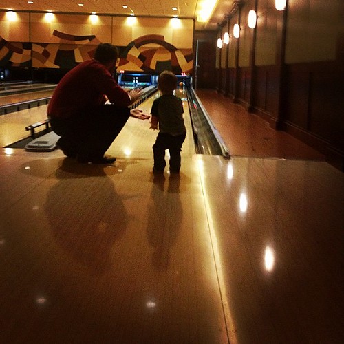 Bowling with daddy.