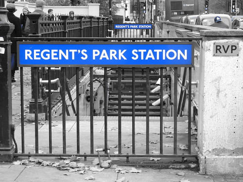 Regent's Park Station with blue filter