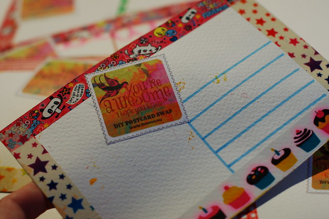 Backside is decorated too by @iHanna - made for the #Diypostcardswap