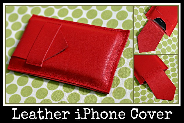 Leather iphone cover with text