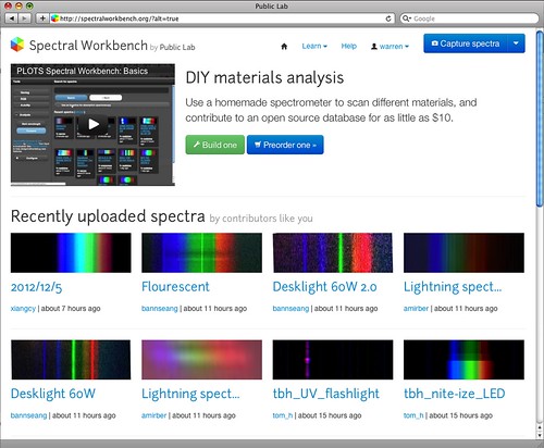Spectral Workbench new interface