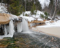 Elliot Falls , Winter at Pictured Rocks National Lakeshore by Michigan Nut