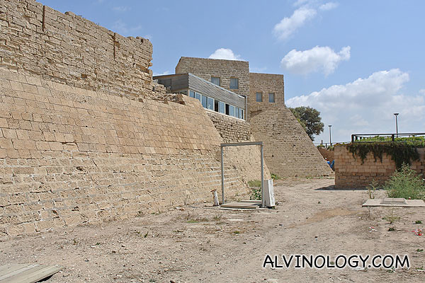 A portion of the Crusader walls and moat still standing today