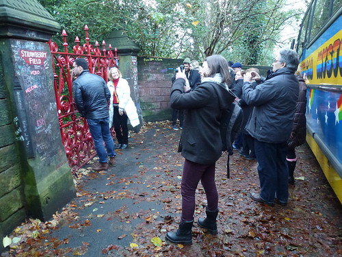 Beatle tourists, Strawberry Field, Beaconsfield Road, Liverpool.