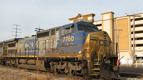 CSX Transportation Company diesel locomotives idling near the Horseshoe Casino.  Hammond Indiana.  Sunday, November 25th 2012. by Eddie from Chicago