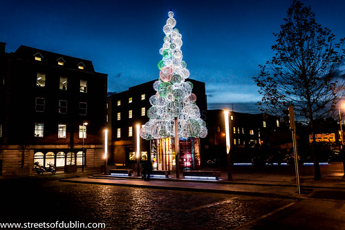 Smithfield at Night - The Glass Christmas Tree by infomatique