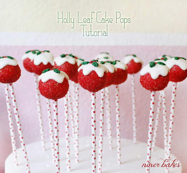 Christmas Cake Pops Tutorial: How to make Holly Leaf Cake Pops