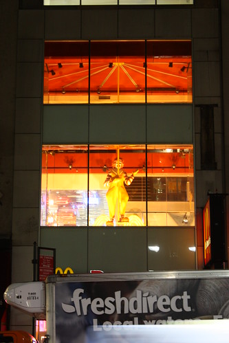 Creepy Ronald McDonald up on the second floor watching your every move
