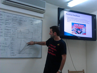 Stelios presenting a section of the course literature