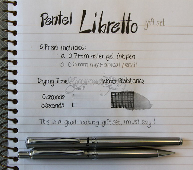 Pentel Libretto Gift Set Writing Sample