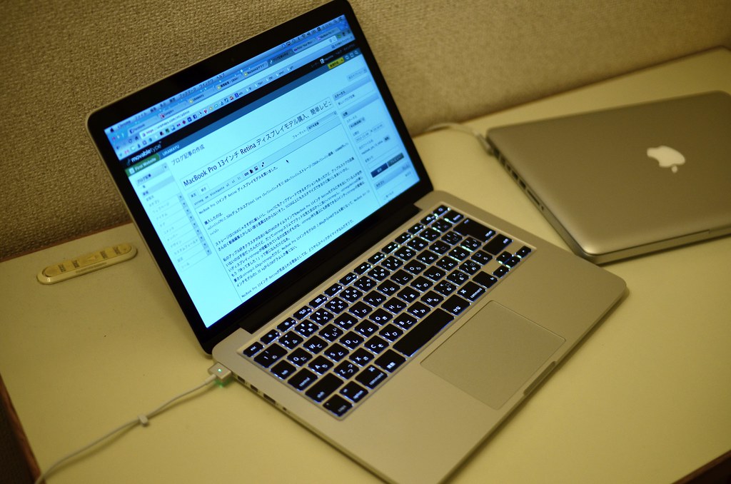 MacBook Pro 13インチ Retinaディスプレイモデル購入の当日レビュー