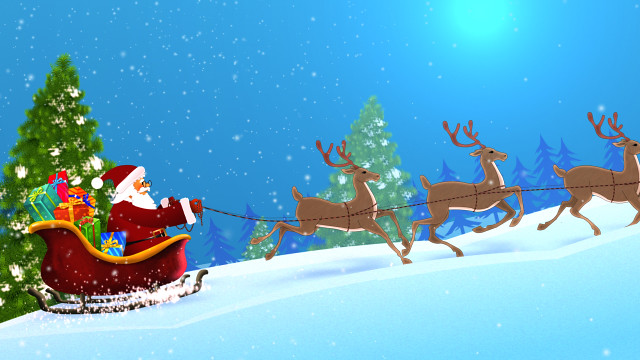 Merry Christmas & Santa Claus' sleigh - 1