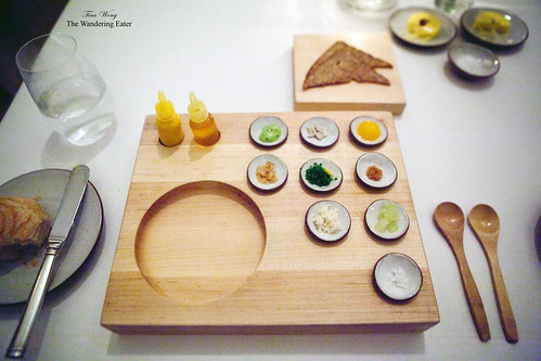 The tray for the carrot tartare course