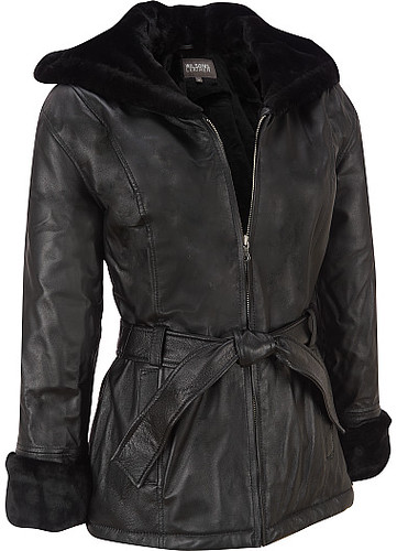 Wilsons Leather Hooded Leather Jacket with Fur Trim