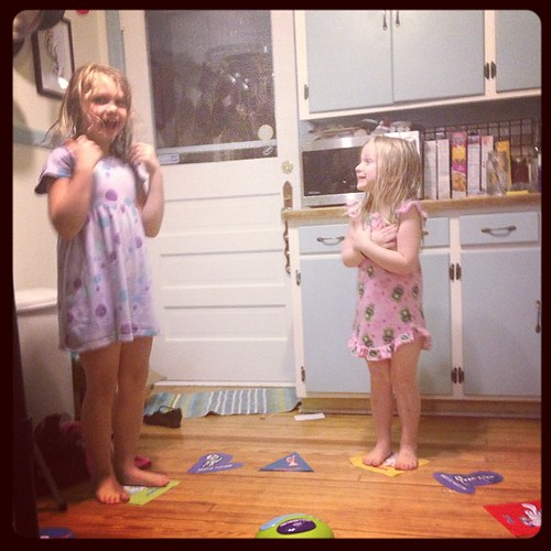 Playing Hullabaloo in the kitchen. For hours!