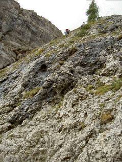 Looking up the first section of Via Ferrata Brigata Tridentina
