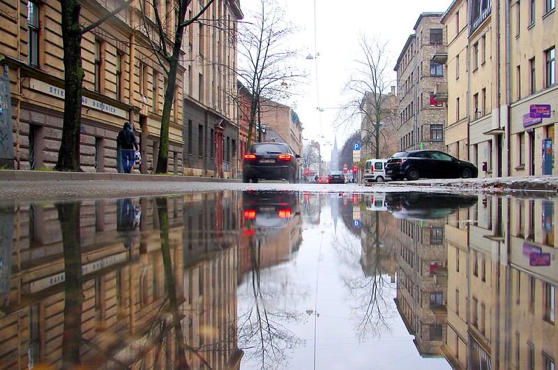 Artilerijas street in reflection by aigarsbruvelis