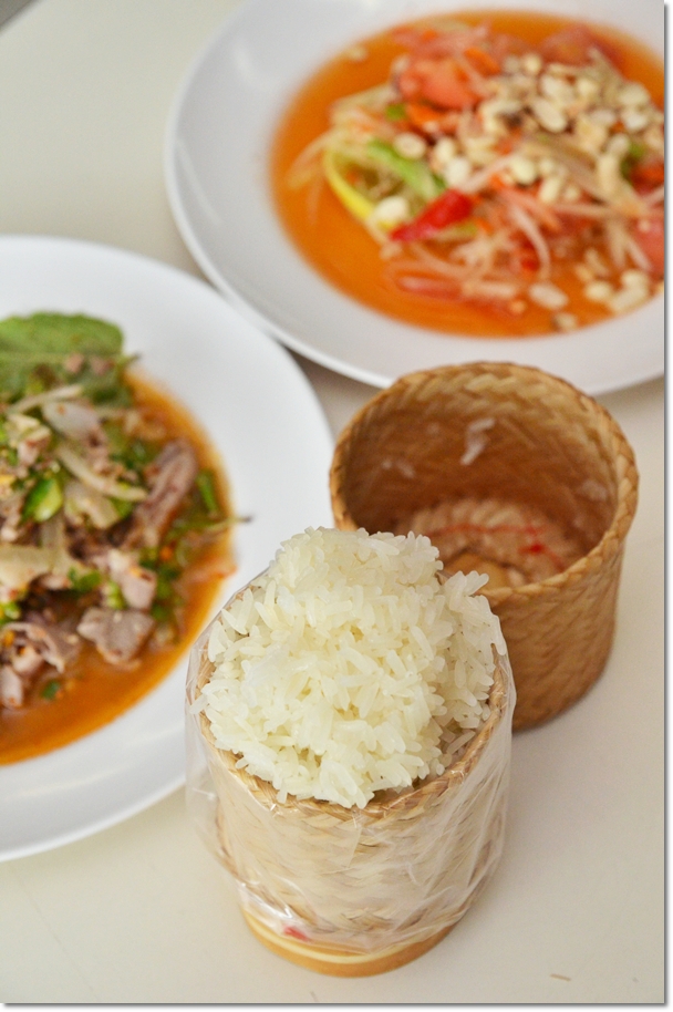 Thai Glutinous Rice with Larb Moo