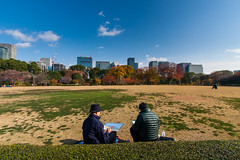 Two artists in Chiyoda park