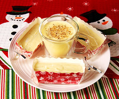 Santa's Mini Eggnog Fudges and Drink