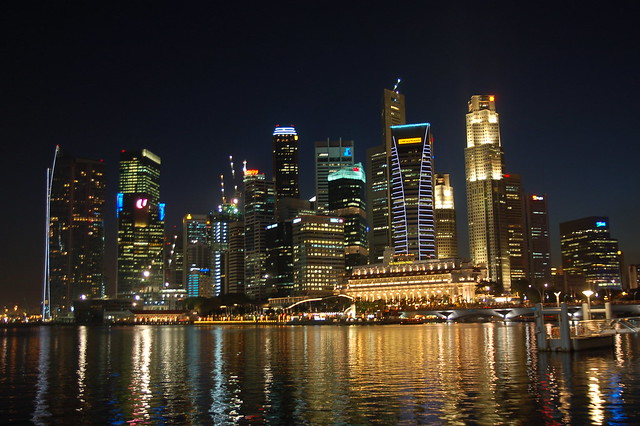 Singapur - Skyline at night