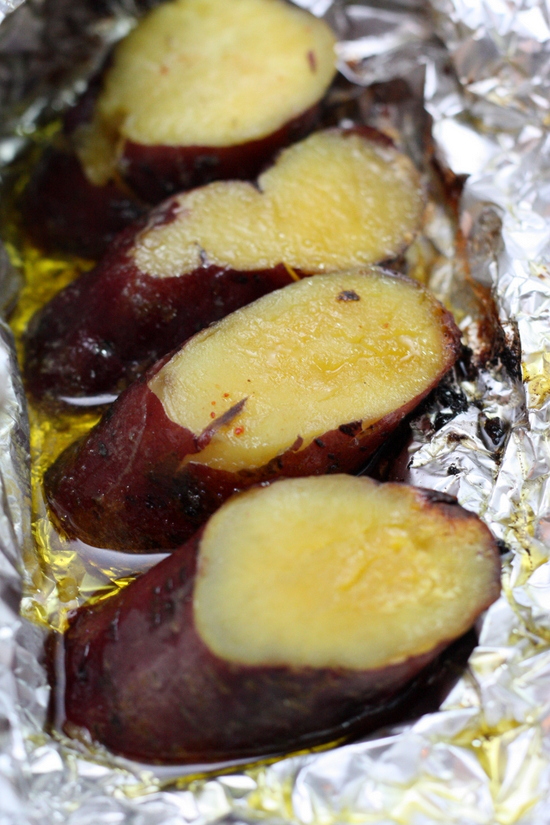 grilled sweet potatoes with butter