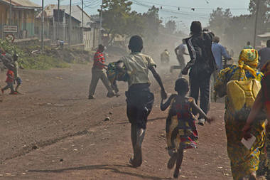 Congolese fleeing from the eastern city of Goma which was reportedly siezed by the M23 rebel group. The UN Security Council has condemned the rebel actions although peacekeepers dispatched by the world body were in the area. by Pan-African News Wire File Photos