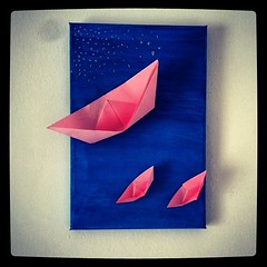 Pink boats blue seasky