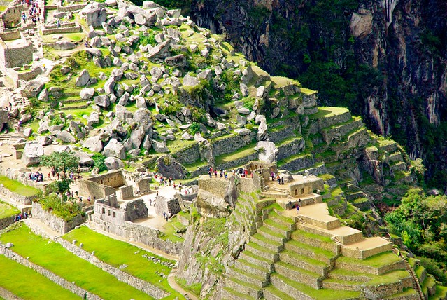 zoomed in on machu picchu