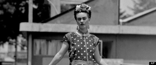 Frida Kahlo in black and white