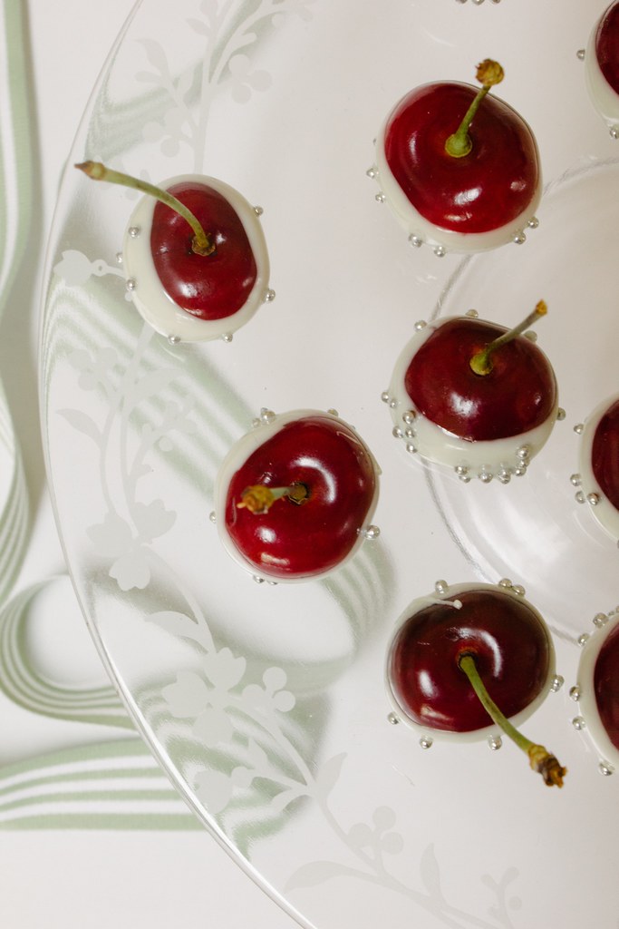White chocolate dipped cherries