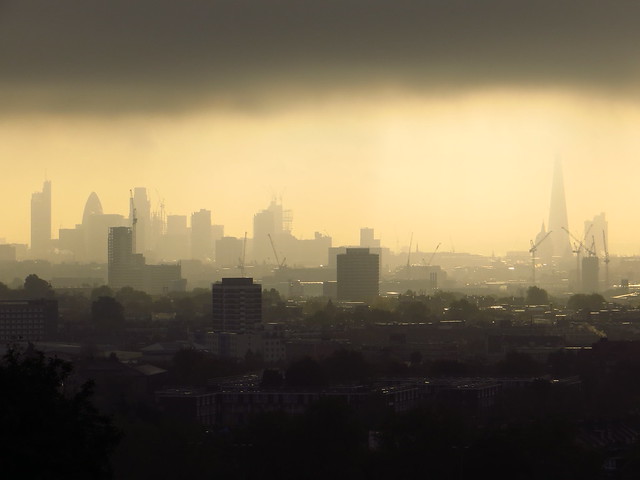 The City of London's skyline seen from Parliament Hill