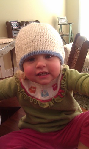 Caroline trying on Benjamin's new hat! by sweet mondays