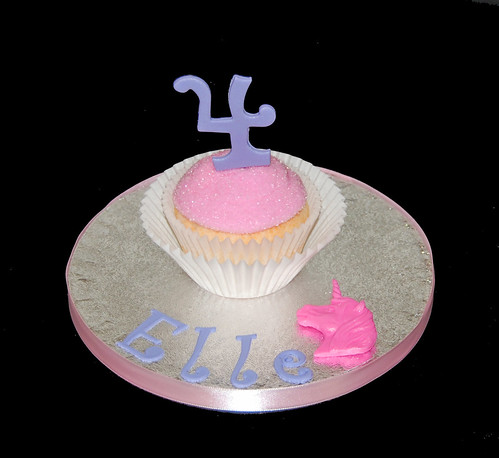 4th Birthday personalized jumbo cupcake unicorn princess party