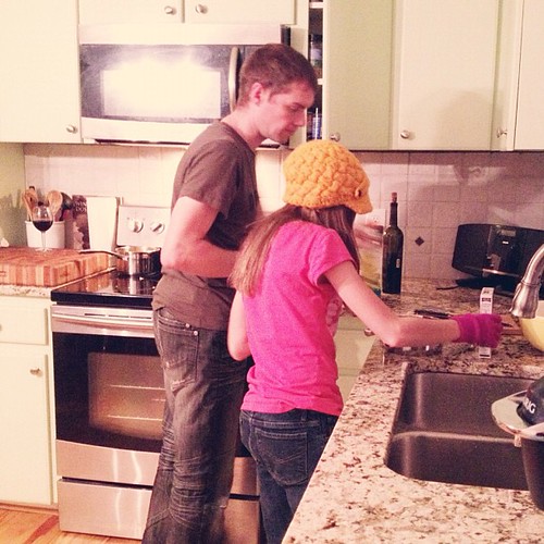 The Frenchman giving Cayla cooking lessons. #mylifeasworship #unschooling