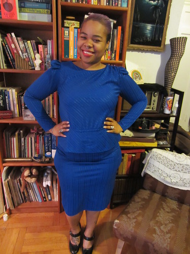 XL/1X/2X Blue peplum dress $30 (#7)