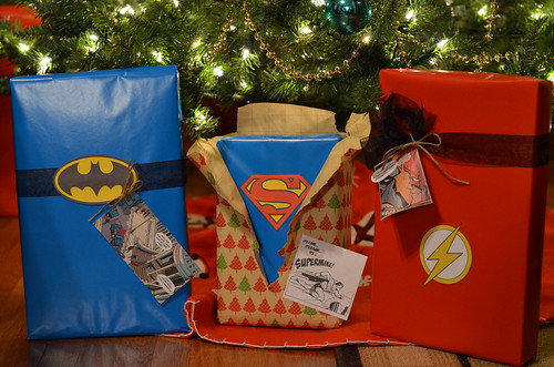 Superhero gift wrap