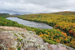 A rainy day at Lake of the Clouds Porcupine Mountains State Park by Michigan Nut