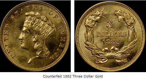 Counterfeit Three Dollar Gold