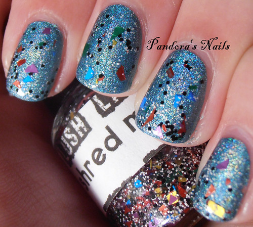 Lush Lacquer Shred Me Silly over Kiko 401 4